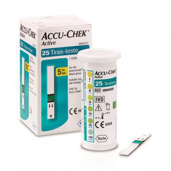 Tiras Para Teste De Glicemia Accu-chek Active 25 unidades (Sem Interferência C/ Maltose)